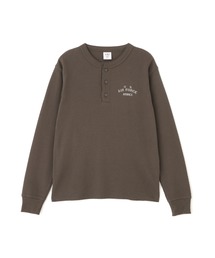 《直営店限定》HONEYCOMB HENRY NECK L/S T-SHIRT / ハニカム ヘンリーネック 長袖Tシャツ / AVIREX / アヴィレックス