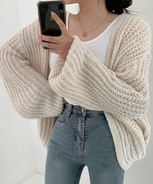 ゆる編みニットカーディガン
