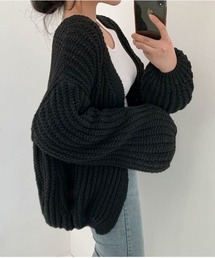 ゆる編みニットカーディガン