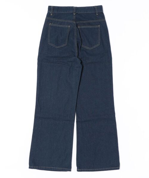 WEGO(ウィゴー)の「WEGO/ワイドフレア/スラッカーデニムパンツ(デニムパンツ・レディース・ネイビー・MEDIUM/LARGE)」の2枚目の写真