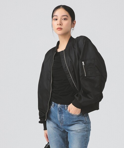 Ray BEAMS(レイビームス)の「ギャザー アーム MA-1(MA-1・レディース・オリーブ/ブラック/オフホワイト・1/0)」の11枚目の写真