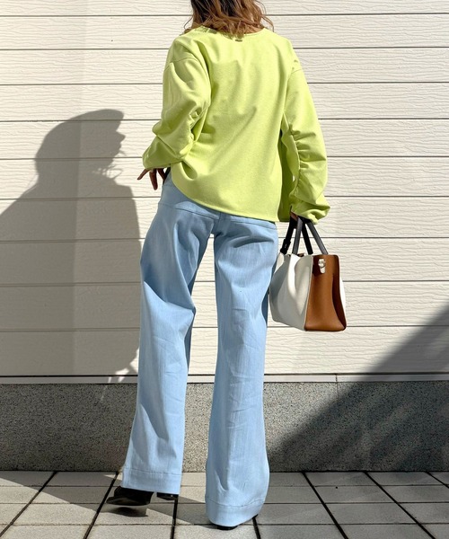 Q（キュー）の「バイカラーボーダーラインデニム（デニムパンツ・レディース・ライトインディゴブルー・MEDIUM/LARGE/SMALL）」の7枚目の写真