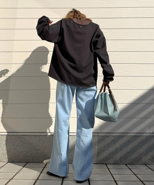 Q（キュー）の「バイカラーボーダーラインデニム（デニムパンツ・レディース・ライトインディゴブルー・MEDIUM/LARGE/SMALL）」の12枚目の写真