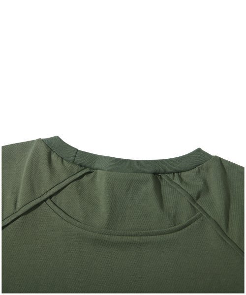 ATTENTIONROW(アテンションロー)の「22SS07AT030ショルダーパイピングレギュラーオーバーフィット半袖(カーキミリタリー)(Tシャツ/カットソー・メンズ・その他・1/2)」の5枚目の写真