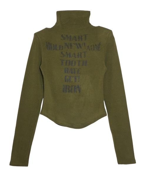 Pt18kg(プラチナイチハチキログラム)の「ロゴアクセント ハイネックフィットトップス(Tシャツ/カットソー・レディース・オレンジ/モカ/パープル/ホワイト/カーキ・FREE)」の8枚目の写真