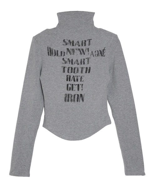 Pt18kg(プラチナイチハチキログラム)の「ロゴアクセント ハイネックフィットトップス(Tシャツ/カットソー・レディース・オレンジ/モカ/パープル/ホワイト/カーキ・FREE)」の14枚目の写真