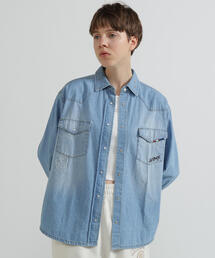 DENIM SHIRT WITH GRAFFITI PRINT