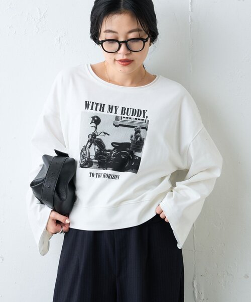 CIAOPANIC TYPY（チャオパニックティピー）の「ふんわりタッチアソートワイドスリーブTee（Tシャツ/カットソー・レディース・アイボリー/ネイビー/ホワイト・ONE SIZE）」の7枚目の写真