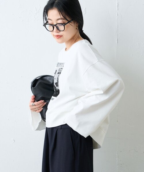 CIAOPANIC TYPY（チャオパニックティピー）の「ふんわりタッチアソートワイドスリーブTee（Tシャツ/カットソー・レディース・アイボリー/ネイビー/ホワイト・ONE SIZE）」の8枚目の写真