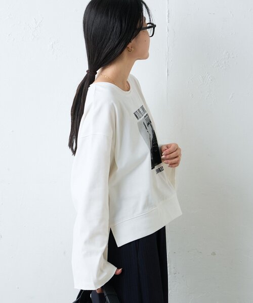 CIAOPANIC TYPY（チャオパニックティピー）の「ふんわりタッチアソートワイドスリーブTee（Tシャツ/カットソー・レディース・アイボリー/ネイビー/ホワイト・ONE SIZE）」の9枚目の写真