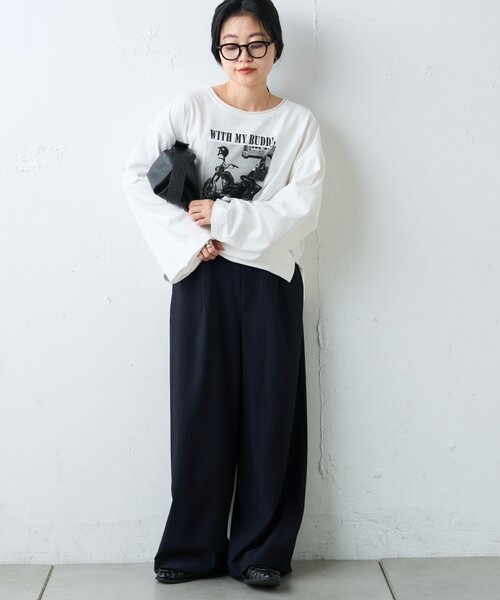 CIAOPANIC TYPY（チャオパニックティピー）の「ふんわりタッチアソートワイドスリーブTee（Tシャツ/カットソー・レディース・アイボリー/ネイビー/ホワイト・ONE SIZE）」の11枚目の写真