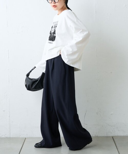 CIAOPANIC TYPY（チャオパニックティピー）の「ふんわりタッチアソートワイドスリーブTee（Tシャツ/カットソー・レディース・アイボリー/ネイビー/ホワイト・ONE SIZE）」の13枚目の写真