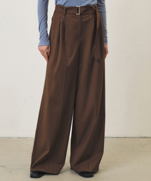 ベルト付きワイドスラックス_BROWN