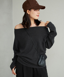 plage | 《追加》Off shoulder slit ニット 3(ニット/セーター)