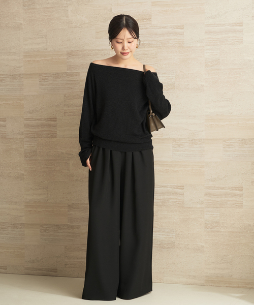 plage（プラージュ）の「《追加》Off shoulder slit ニット 3（ニット/セーター・レディース・チャコールグレー/ホワイト/ブラック・FREE）」の11枚目の写真
