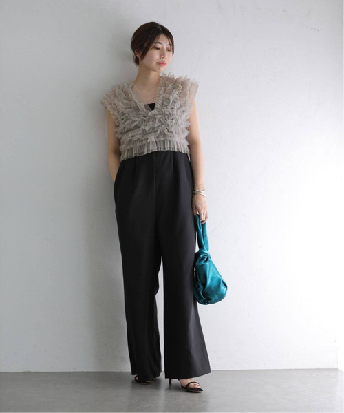 La TOTALITE(ラトータリテ)の「《追加3》 チュールベストオールインワン(スラックス・レディース・ブラック・38/40)」の2枚目の写真