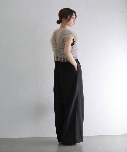 La TOTALITE(ラトータリテ)の「《追加3》 チュールベストオールインワン(スラックス・レディース・ブラック・38/40)」の4枚目の写真