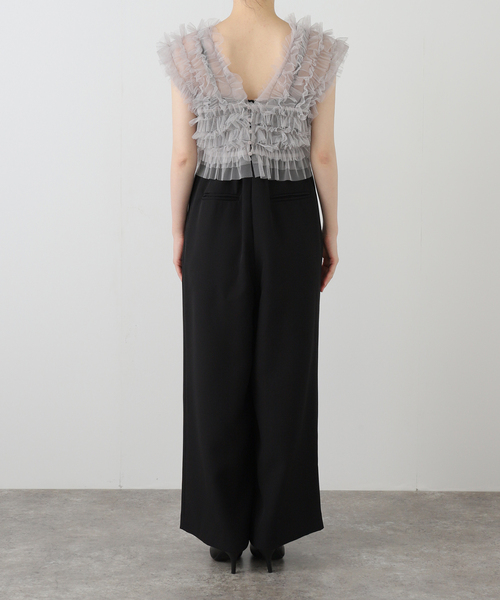 La TOTALITE(ラトータリテ)の「《追加3》 チュールベストオールインワン(スラックス・レディース・ブラック・38/40)」の7枚目の写真