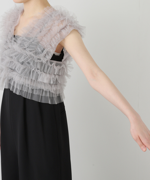 La TOTALITE(ラトータリテ)の「《追加3》 チュールベストオールインワン(スラックス・レディース・ブラック・38/40)」の8枚目の写真