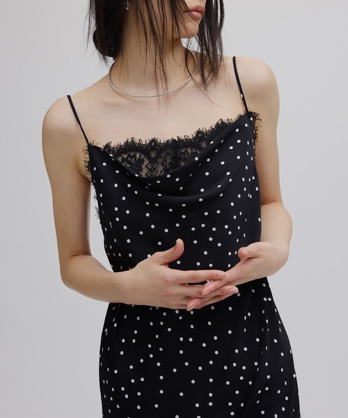 Ameri（アメリ）の「RANDOM DOT SHEER LAYERED DRESS（ドレス・レディース・アイボリー/ブラック・MEDIUM/SMALL）」の8枚目の写真