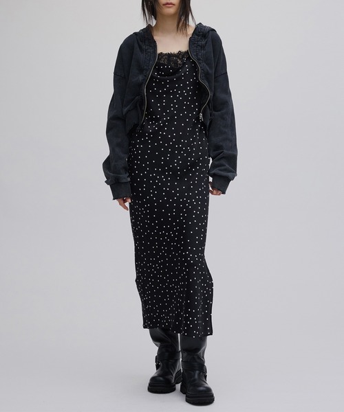 Ameri（アメリ）の「RANDOM DOT SHEER LAYERED DRESS（ドレス・レディース・アイボリー/ブラック・MEDIUM/SMALL）」の17枚目の写真
