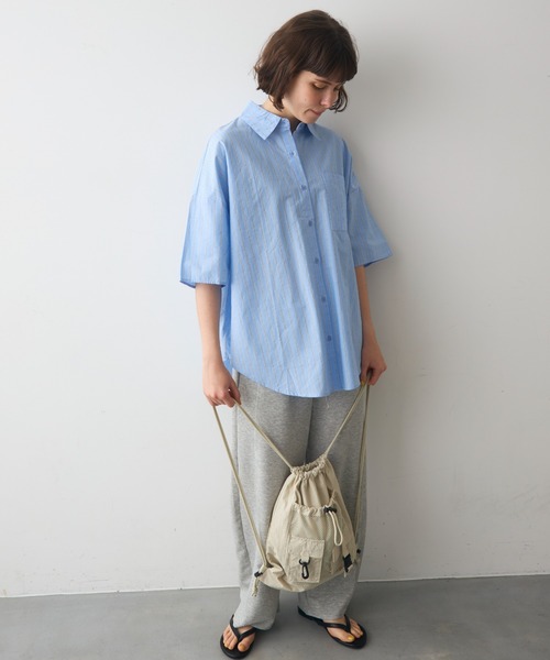 full/fill.(フルフィル)の「two pocket backpack/2ポケットナップサック(バックパック/リュック・レディース・ブラック/アイボリー・FREE)」の6枚目の写真