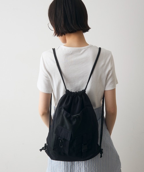 full/fill.(フルフィル)の「two pocket backpack/2ポケットナップサック(バックパック/リュック・レディース・ブラック/アイボリー・FREE)」の10枚目の写真