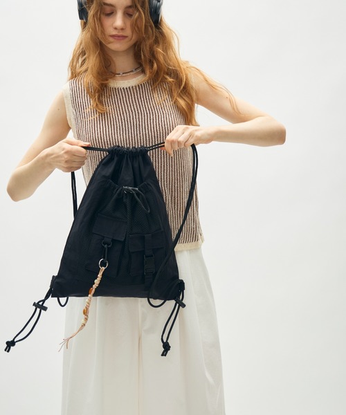 full/fill.(フルフィル)の「two pocket backpack/2ポケットナップサック(バックパック/リュック・レディース・ブラック/アイボリー・FREE)」の17枚目の写真