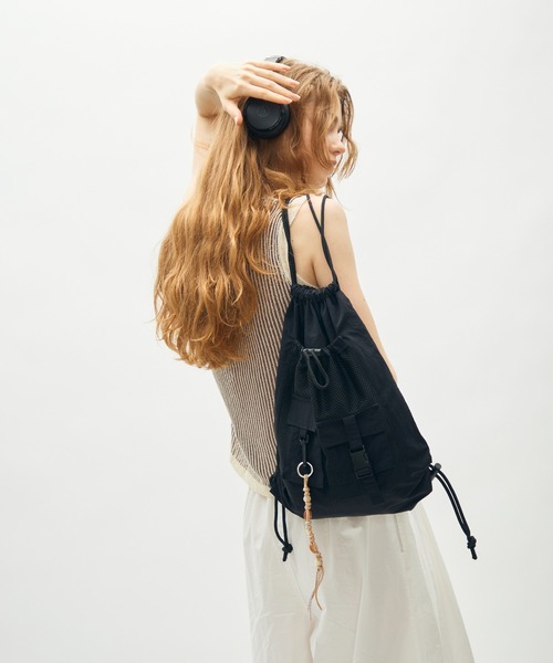 full/fill.(フルフィル)の「two pocket backpack/2ポケットナップサック(バックパック/リュック・レディース・ブラック/アイボリー・FREE)」の22枚目の写真