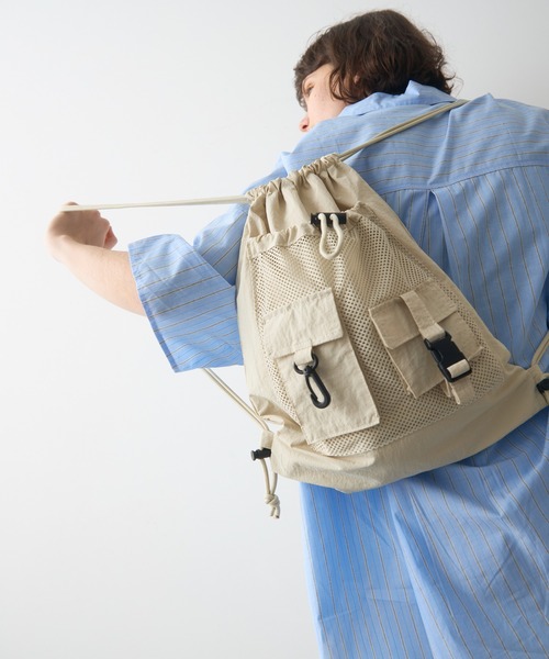full/fill.(フルフィル)の「two pocket backpack/2ポケットナップサック(バックパック/リュック・レディース・ブラック/アイボリー・FREE)」の15枚目の写真