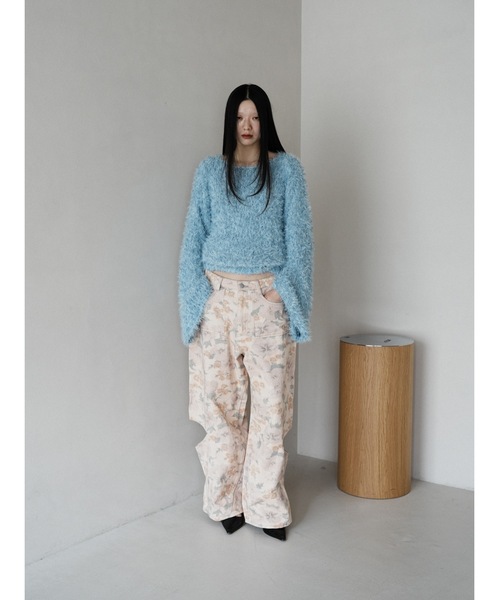 Katrin TOKYO(カトリーントーキョー)の「bell sleeve feather knit(ニット/セーター・レディース・ブルー/ブラック/アイボリー・XS/FREE)」の6枚目の写真