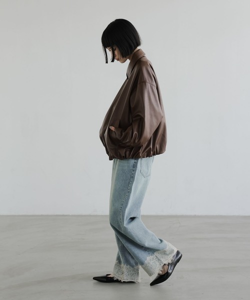 LOWRYS FARM(ローリーズファーム)の「レザーバルーンブルゾン 637617(ブルゾン・レディース・アイボリー/ブラック/ブラウン・FREE)」の20枚目の写真