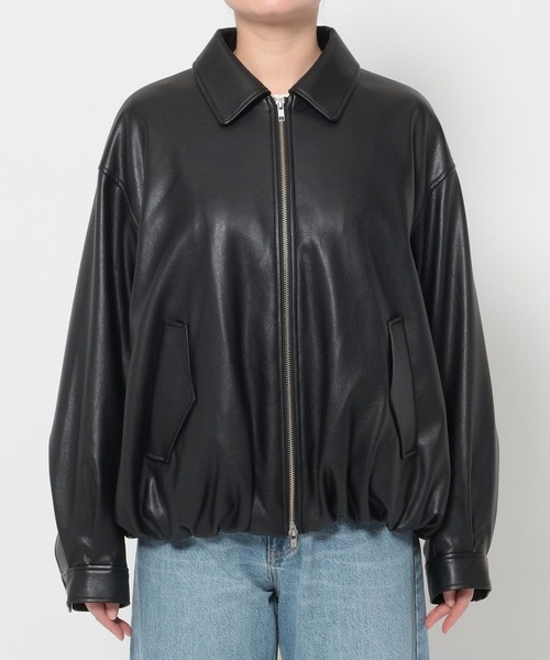 LOWRYS FARM(ローリーズファーム)の「レザーバルーンブルゾン 637617(ブルゾン・レディース・アイボリー/ブラック/ブラウン・FREE)」の5枚目の写真