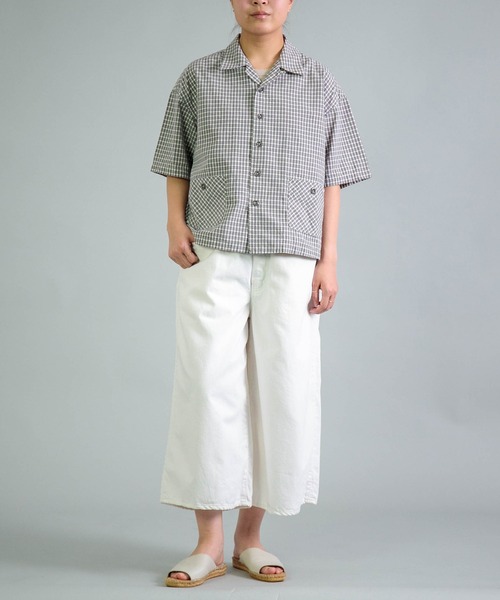 OMNIGOD（オムニゴッド）の「[OMNIGOD womens / オムニゴッド] オリジナルギンガムチェックシャンブレー ショートスリーブシャツジャケット（シャツ/ブラウス・レディース・グレー系その他・0）」の5枚目の写真