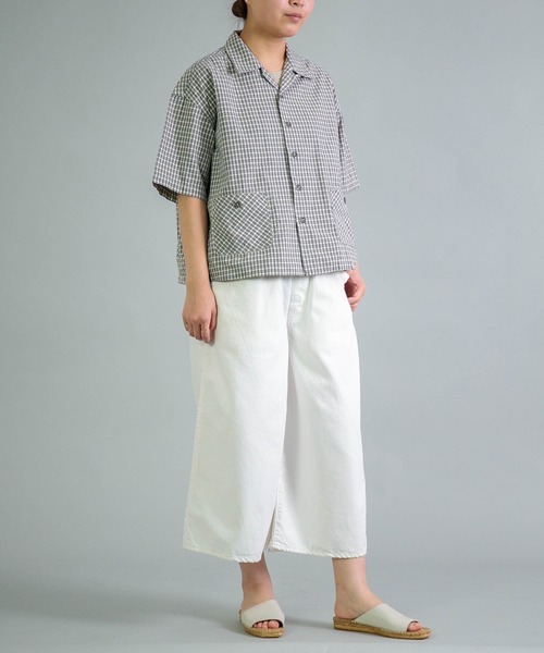 OMNIGOD（オムニゴッド）の「[OMNIGOD womens / オムニゴッド] オリジナルギンガムチェックシャンブレー ショートスリーブシャツジャケット（シャツ/ブラウス・レディース・グレー系その他・0）」の6枚目の写真