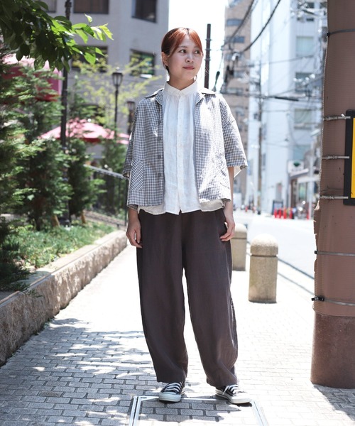 OMNIGOD（オムニゴッド）の「[OMNIGOD womens / オムニゴッド] オリジナルギンガムチェックシャンブレー ショートスリーブシャツジャケット（シャツ/ブラウス・レディース・グレー系その他・0）」の17枚目の写真