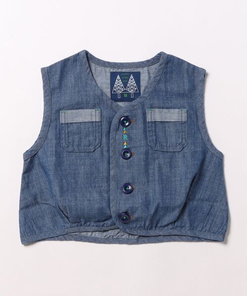 RAGMART（ラグマート）の「布帛ベスト（ベスト・キッズ・ブルー/カーキ・95cm）」の2枚目の写真
