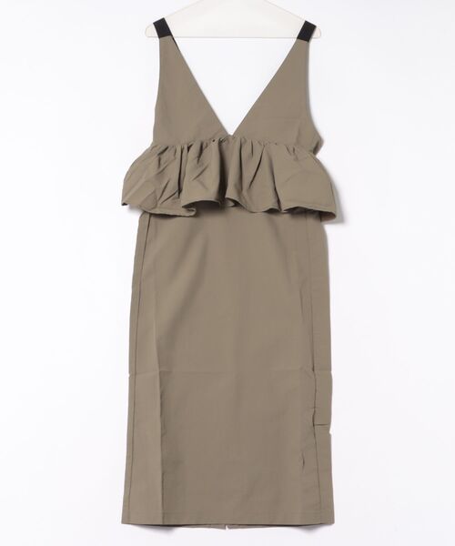 STYLEBLOCK（スタイルブロック）の「タスロンペプラムキャミワンピース（ワンピース・レディース・ライトベージュ/オリーブ/ブラック・M）」の3枚目の写真