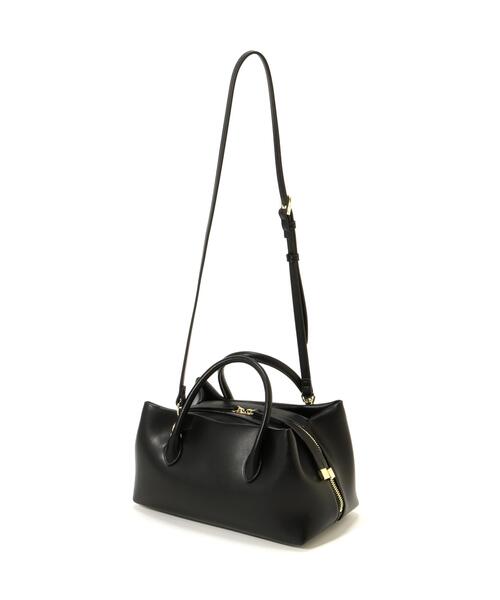 NATURAL BEAUTY BASIC（ナチュラルビューティーベーシック）の「◇フォールドボストンバッグ（ボストンバッグ・レディース・ダークブラウン/ブラック/オフホワイト・ﾌﾘ-）」の5枚目の写真