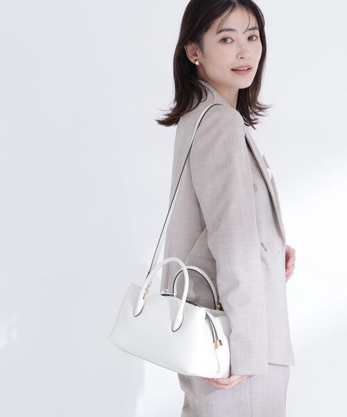 NATURAL BEAUTY BASIC（ナチュラルビューティーベーシック）の「◇フォールドボストンバッグ（ボストンバッグ・レディース・ダークブラウン/ブラック/オフホワイト・ﾌﾘ-）」の2枚目の写真