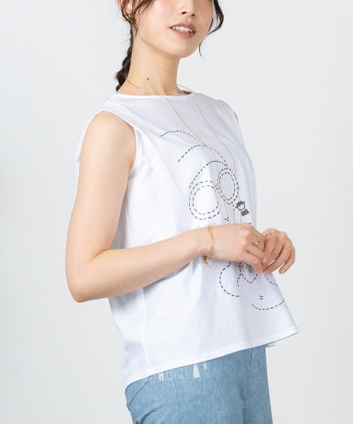 STUDIO PICONE(スタジオピッコーネ)の「UV冷感タックノースリプルオーバー(タンクトップ・レディース・ブラック/マルチ/ホワイト/ブラウン・LL/L/M)」の17枚目の写真