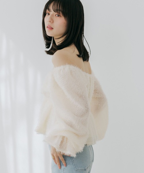 Heather（ヘザー）の「2WAYジャガードブラウス　660888（シャツ/ブラウス・レディース・アイボリー/ブラック/ピンク・FREE）」の5枚目の写真