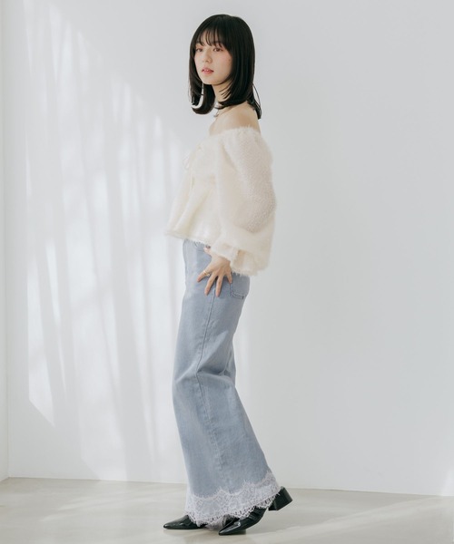 Heather（ヘザー）の「2WAYジャガードブラウス　660888（シャツ/ブラウス・レディース・アイボリー/ブラック/ピンク・FREE）」の8枚目の写真