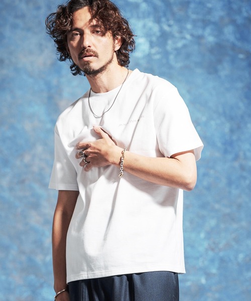 Jih Nunc(ジーヌンク)の「mt10231-オーガニックコットンプリントTシャツ(JIH-R1183)(Tシャツ/カットソー・メンズ・ブラック/パープル/ホワイト・L/M/S)」の2枚目の写真
