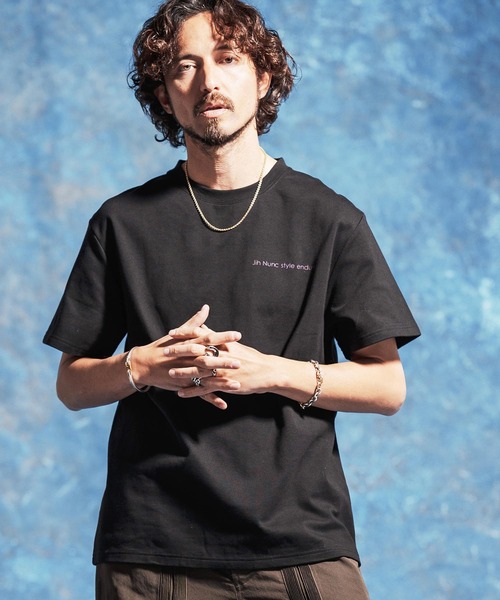 Jih Nunc(ジーヌンク)の「mt10231-オーガニックコットンプリントTシャツ(JIH-R1183)(Tシャツ/カットソー・メンズ・ブラック/パープル/ホワイト・L/M/S)」の9枚目の写真
