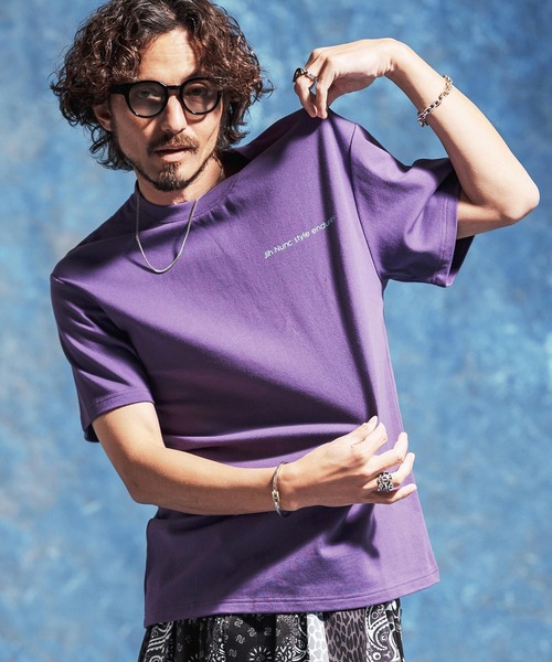 Jih Nunc(ジーヌンク)の「mt10231-オーガニックコットンプリントTシャツ(JIH-R1183)(Tシャツ/カットソー・メンズ・ブラック/パープル/ホワイト・L/M/S)」の14枚目の写真