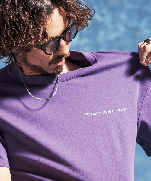 Jih Nunc(ジーヌンク)の「mt10231-オーガニックコットンプリントTシャツ(JIH-R1183)(Tシャツ/カットソー・メンズ・ブラック/パープル/ホワイト・L/M/S)」の15枚目の写真