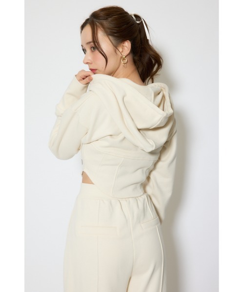 rienda（リエンダ）の「【セットアップ対応】ビスチェディティールフードスウェット　春服（スウェット・レディース・杢グレー/アイボリー/ブラック・FREE）」の17枚目の写真