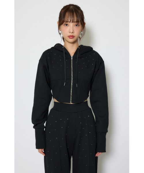 rienda（リエンダ）の「【セットアップ対応】ビスチェディティールフードスウェット　春服（スウェット・レディース・杢グレー/アイボリー/ブラック・FREE）」の10枚目の写真