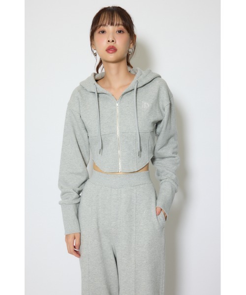 rienda（リエンダ）の「【セットアップ対応】ビスチェディティールフードスウェット　春服（スウェット・レディース・杢グレー/アイボリー/ブラック・FREE）」の12枚目の写真